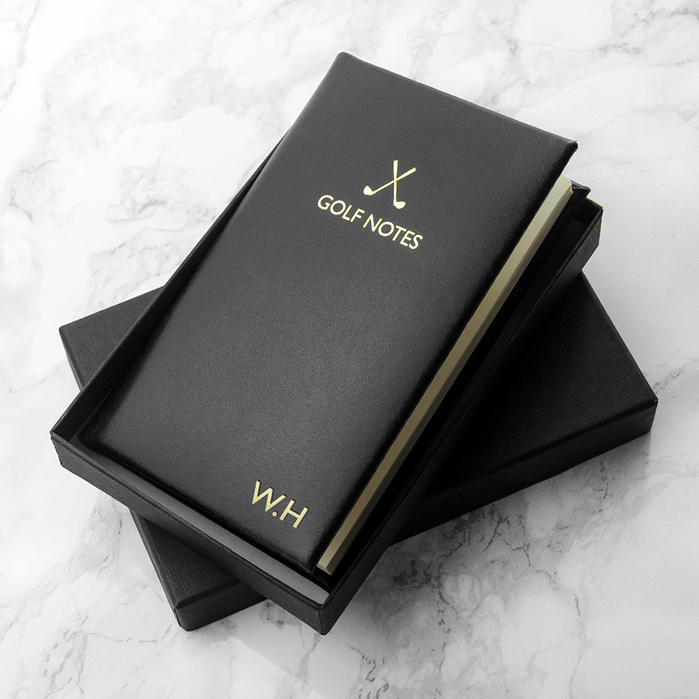 Personalised Leather Golf Note Book - Engraved Memories