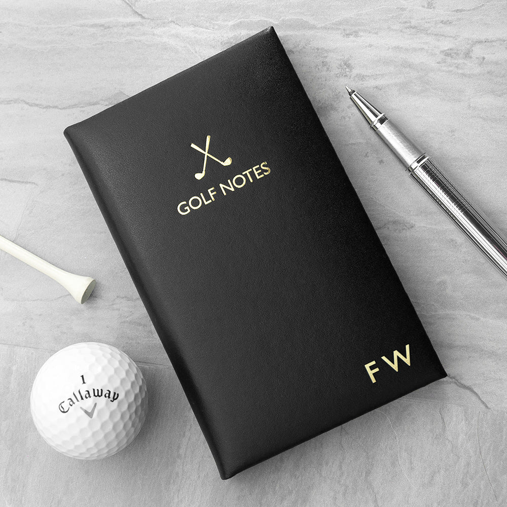 Personalised Leather Golf Note Book - Engraved Memories