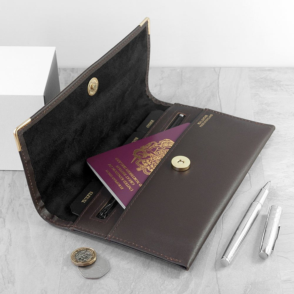 Personalised Luxury Travel Organiser - Engraved Memories