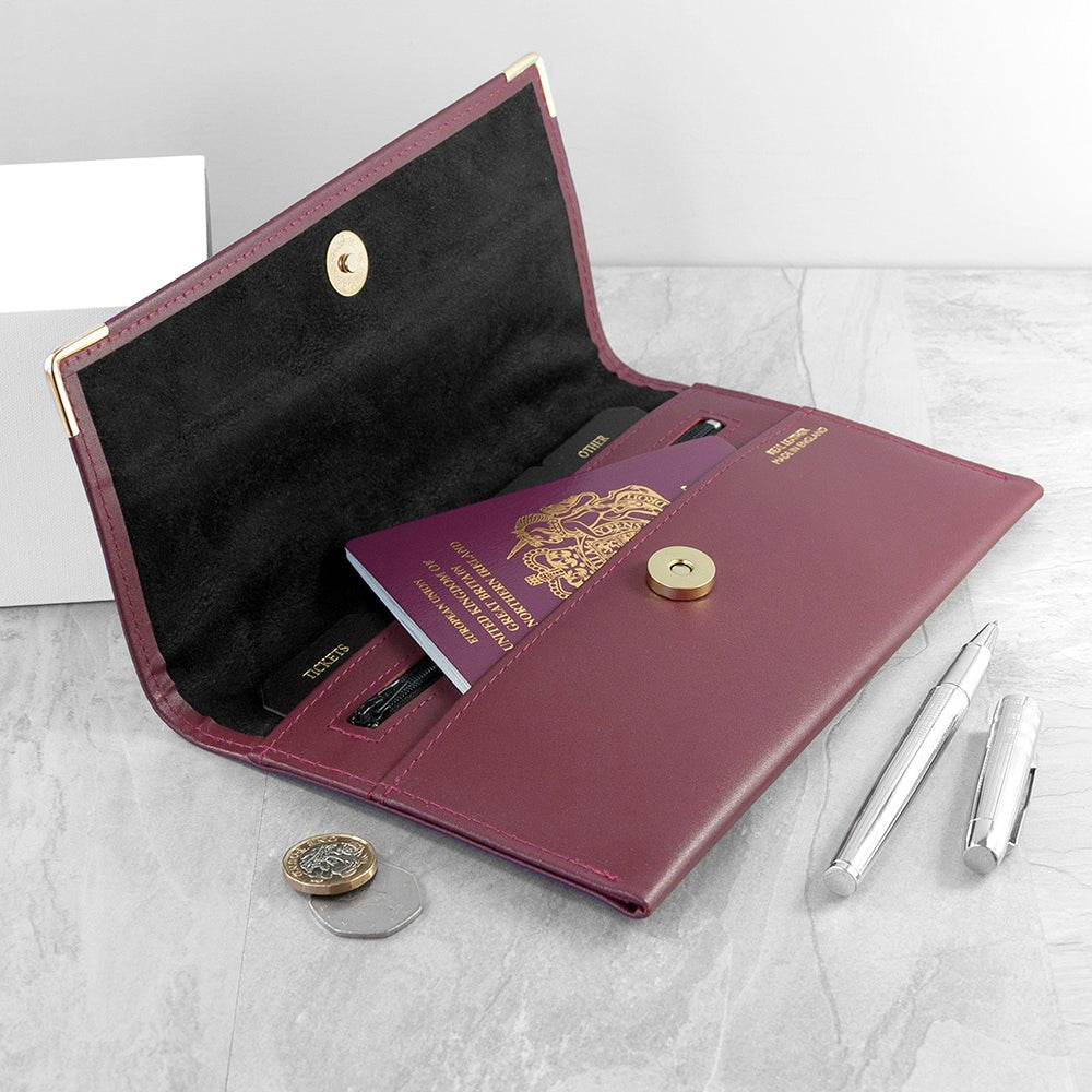 Personalised Luxury Travel Organiser - Engraved Memories