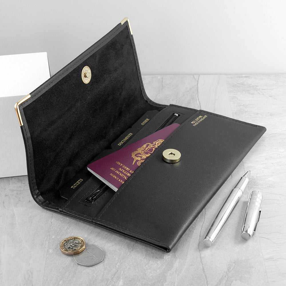 Personalised Luxury Travel Organiser - Engraved Memories