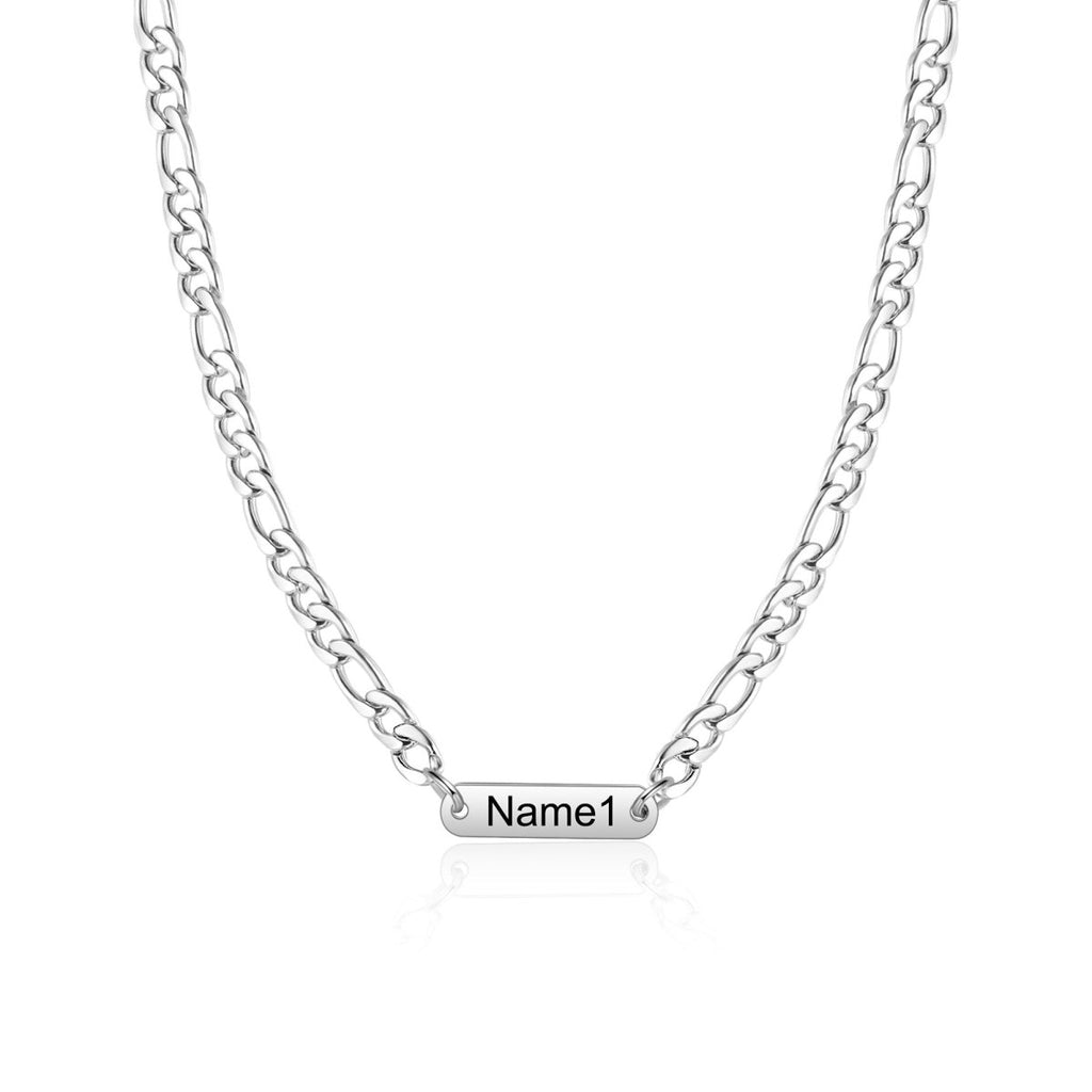 Personalised Men's Necklace – Custom Name Stainless Steel Gift - Engraved Memories