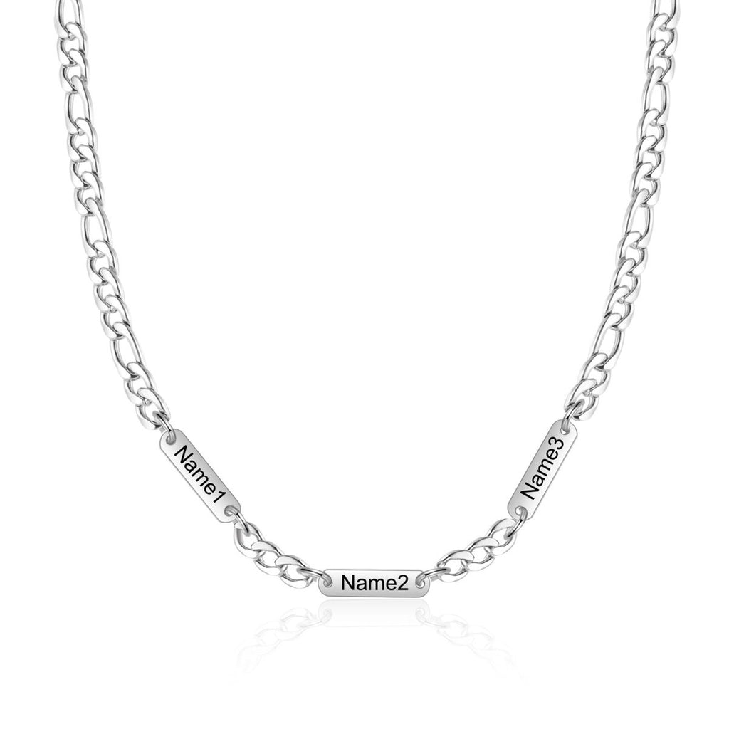 Personalised Men's Necklace – Custom Name Stainless Steel Gift - Engraved Memories