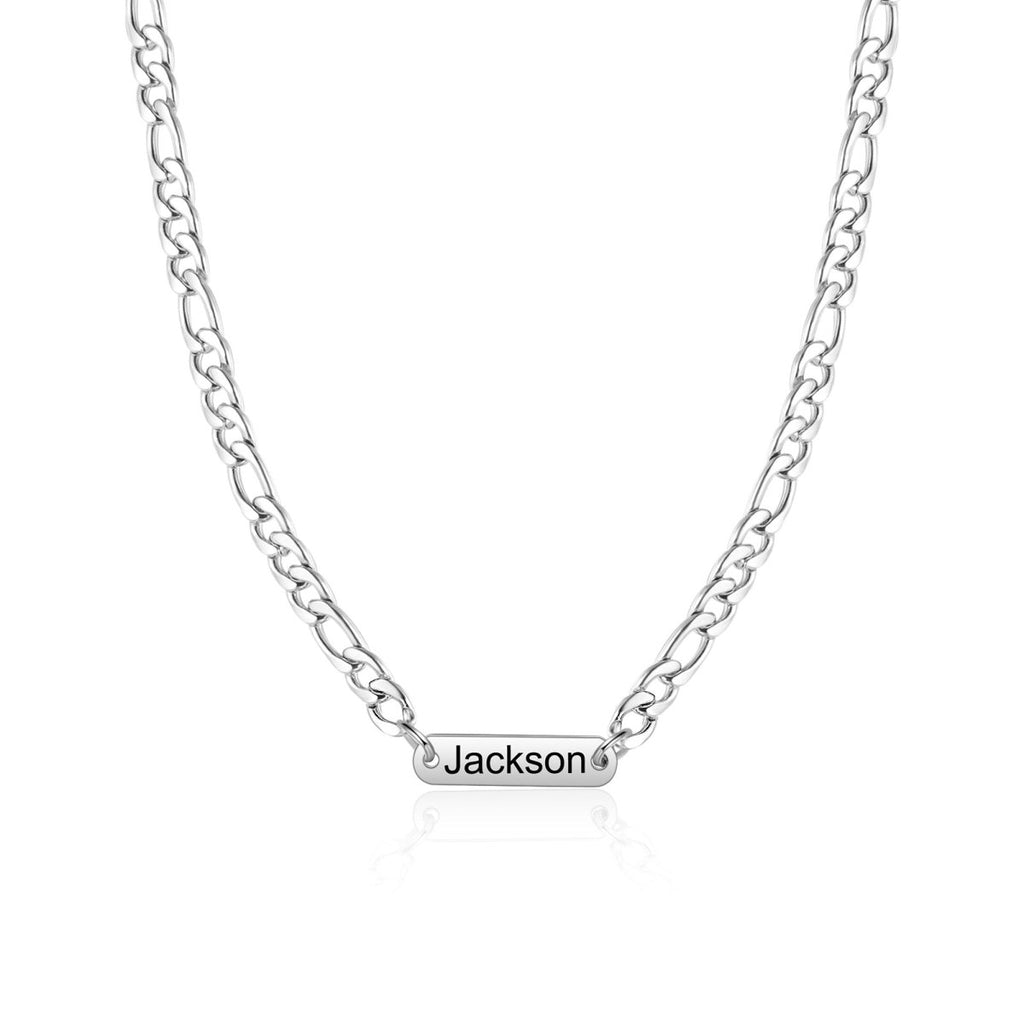 Personalised Men's Necklace – Custom Name Stainless Steel Gift - Engraved Memories