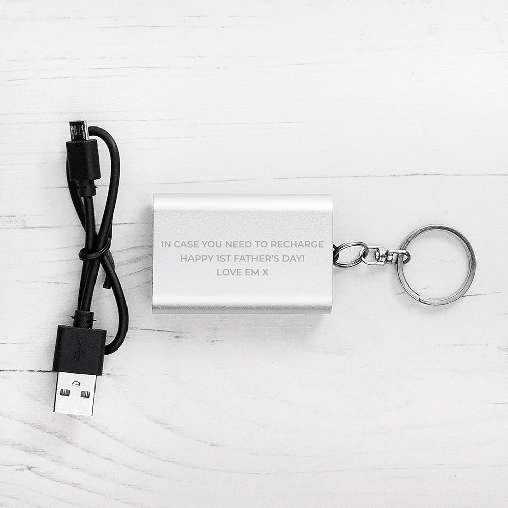 Personalised Miniature Powerbank Keyring - Engraved Memories