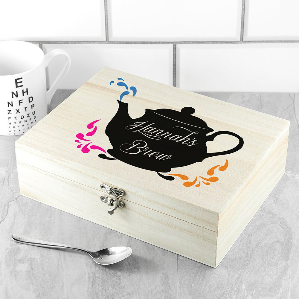 Personalised My Favourite Brews Tea Box - Engraved Memories