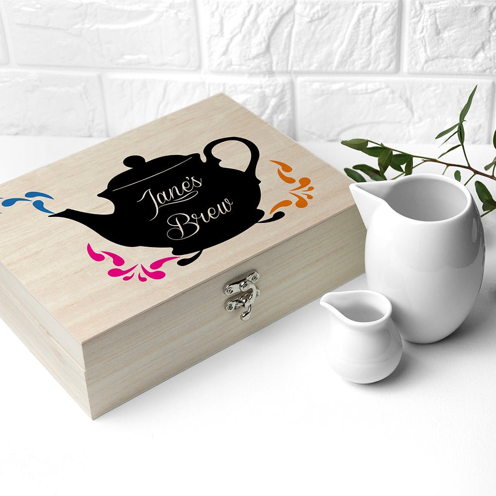 Personalised My Favourite Brews Tea Box - Engraved Memories