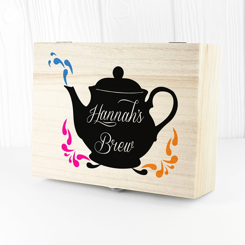 Personalised My Favourite Brews Tea Box - Engraved Memories