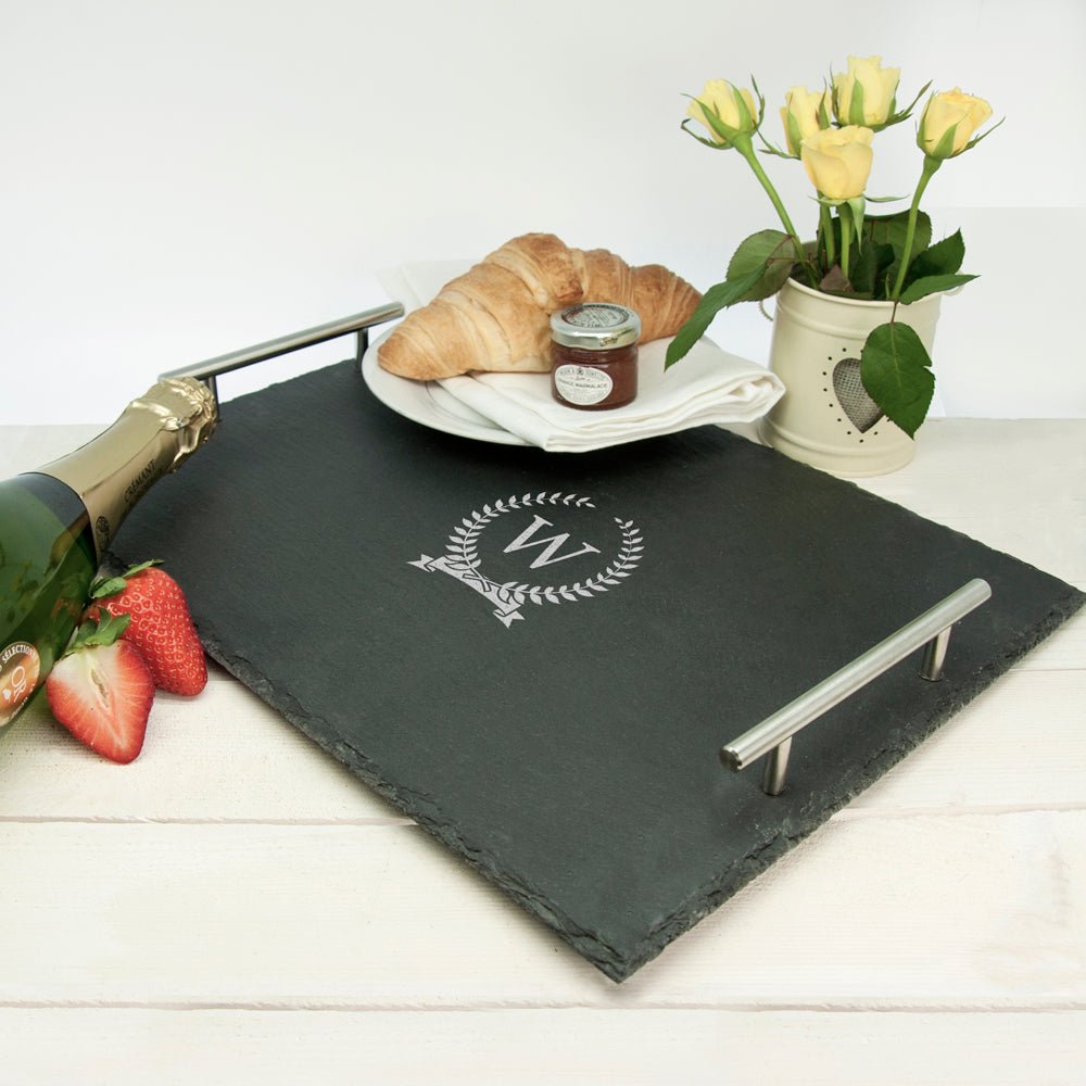 Personalised Slate Breakfast In Bed Tray - Engraved Memories