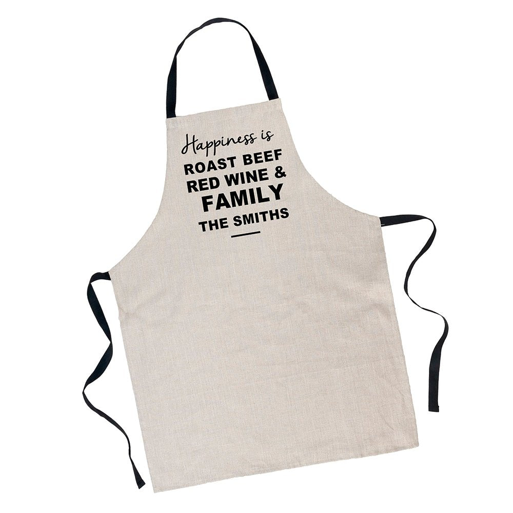 Personalised Sunday Happiness Luxury Linen Apron - Engraved Memories