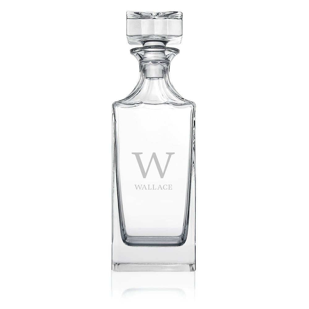 Personalised Timeless Monogram Square Decanter - Engraved Memories