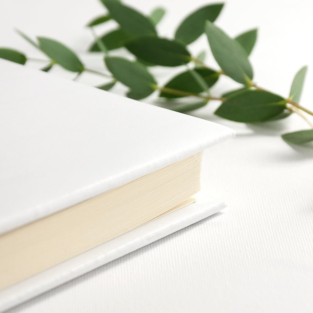 Personalised White Leather Photo Album - Engraved Memories