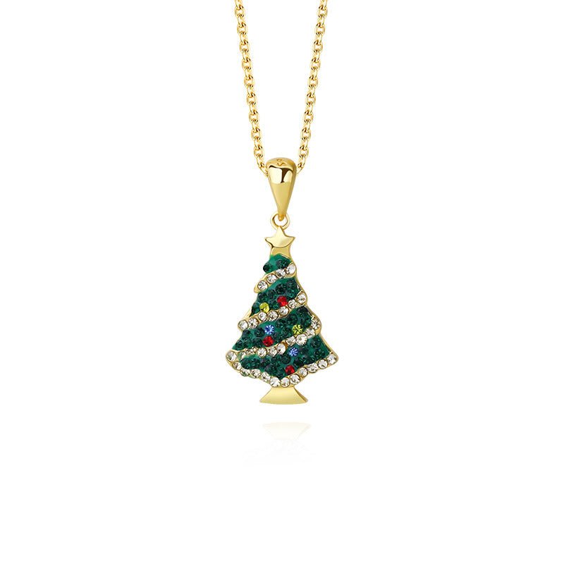 Sterling Silver Christmas Tree Necklace | Holiday Jewellery - Engraved Memories