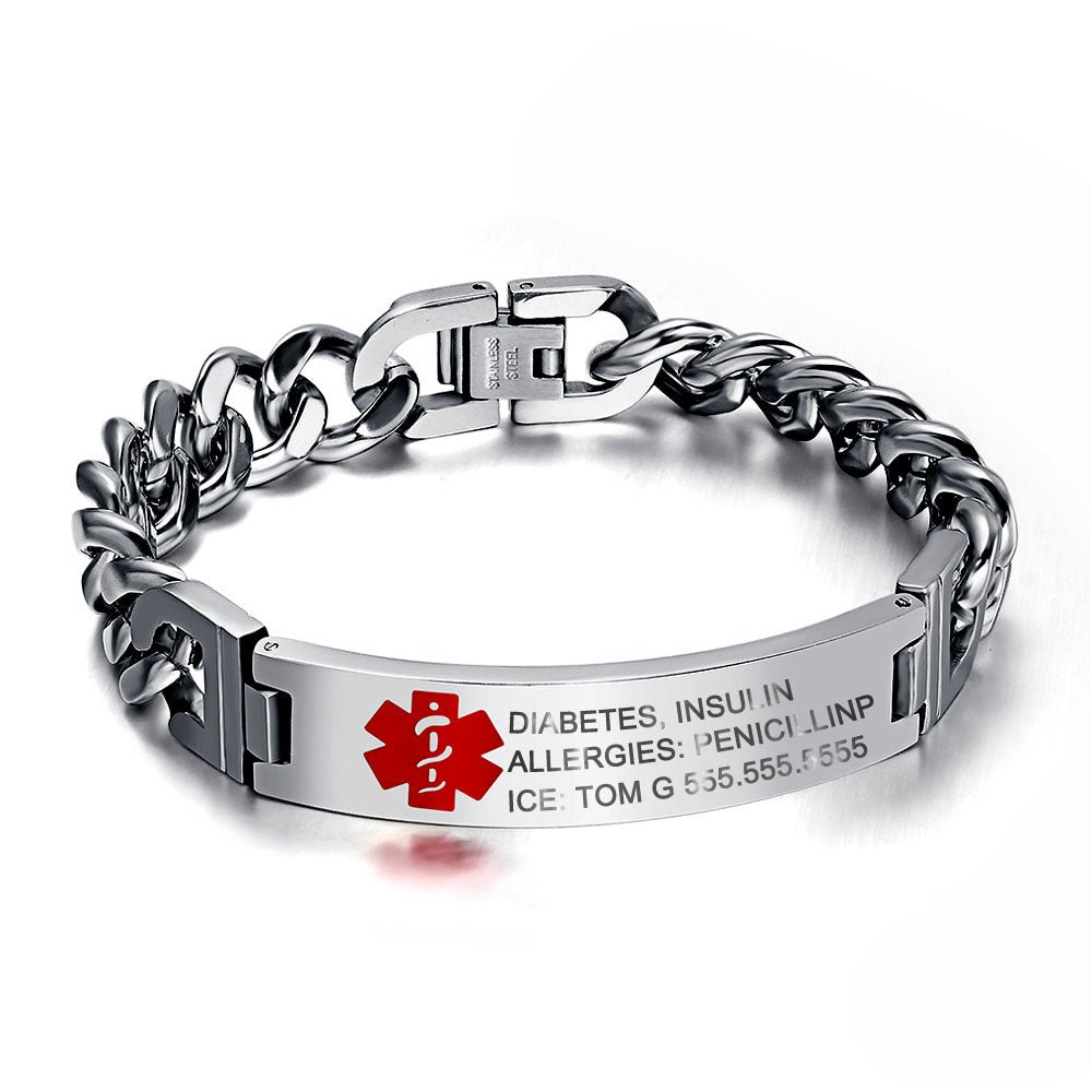 Stainless steel deals medical bracelet