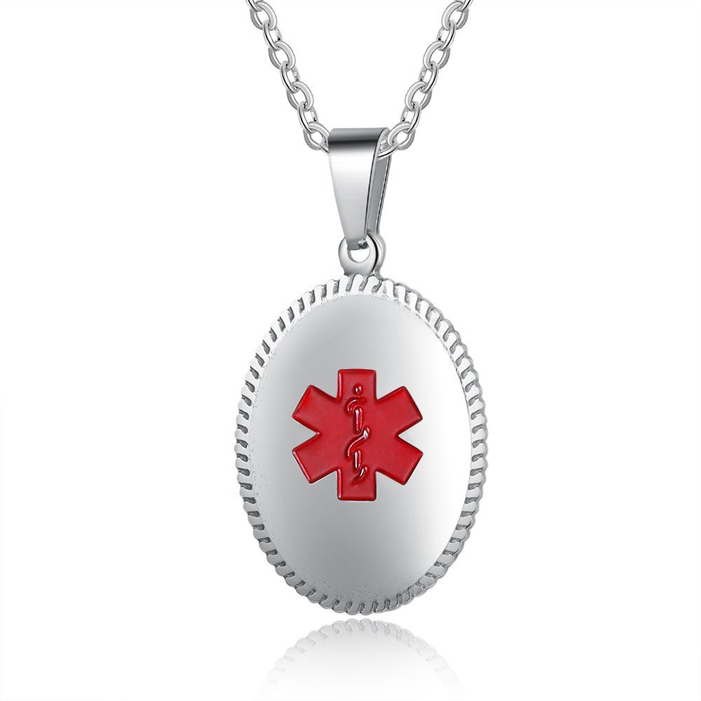 Buy Personalised Medical Alert Necklace Custom SOS Alarm Metal Tag for Men  Women Engraved Medical Allergy Pendant Customized Medical ID Jewelry Online  in India - Etsy